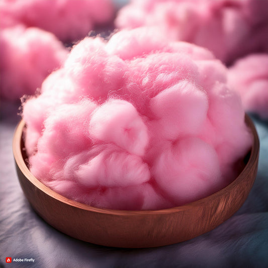 Pink circus cotton candy on a stick used to inspire Galaxy Flavours Circus Cotton Candy Food Flavouring Concentrate – Professional Grade, Water-Soluble
