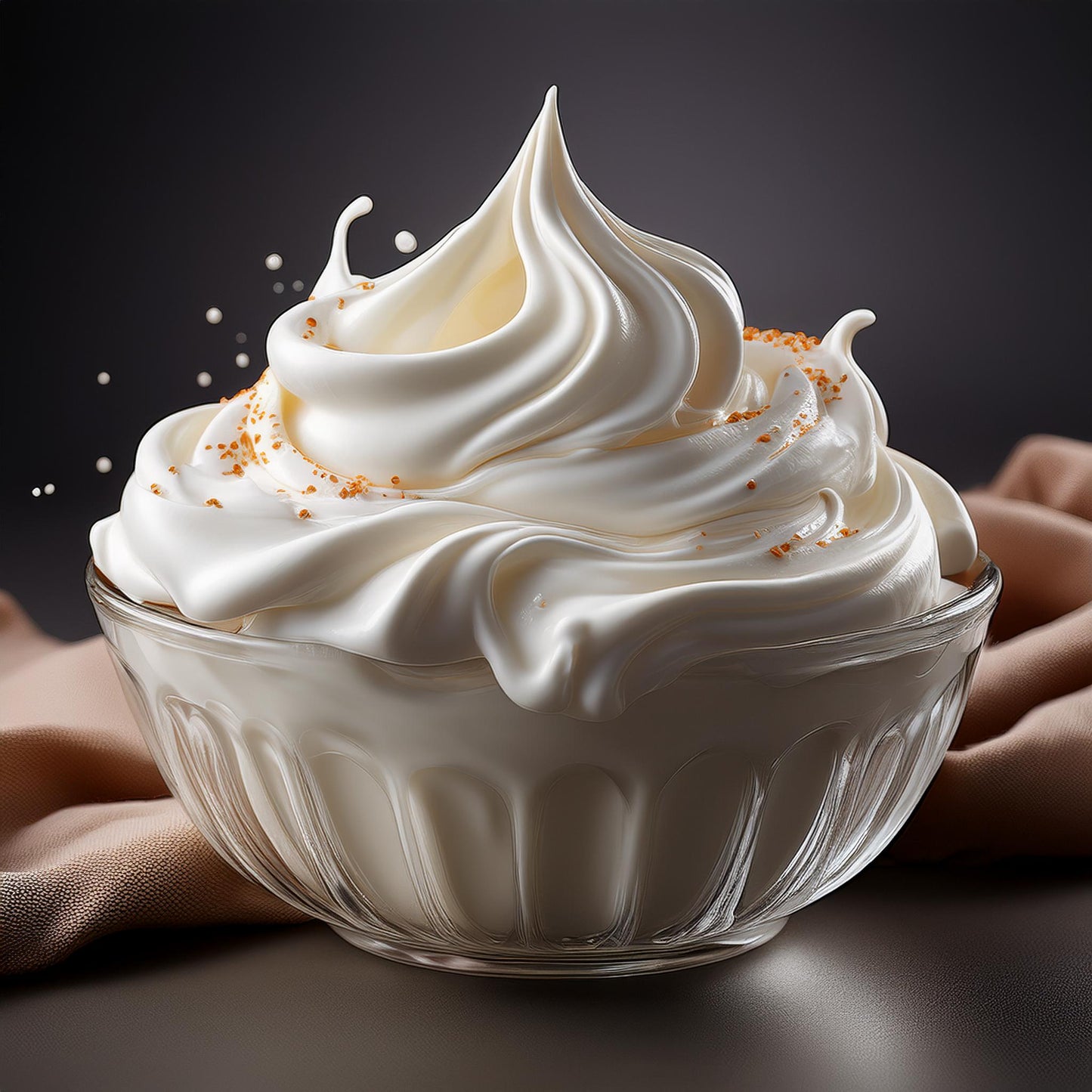 Fluffy whipped cream used to inspire Galaxy Flavours Whipped Cream Food Flavouring Concentrate – Professional Grade, Water-Soluble