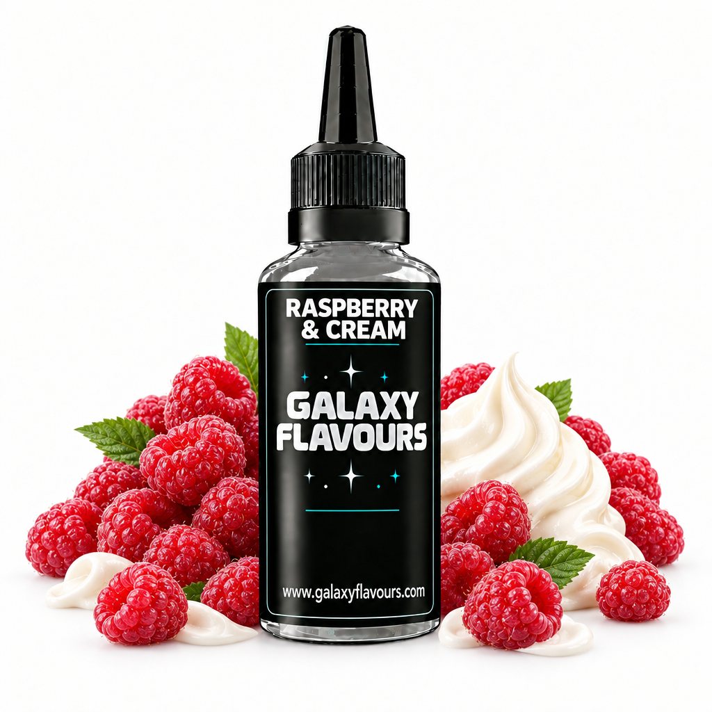 Galaxy Flavours Raspberry and Cream Food Flavouring Concentrate – Professional High Strength.