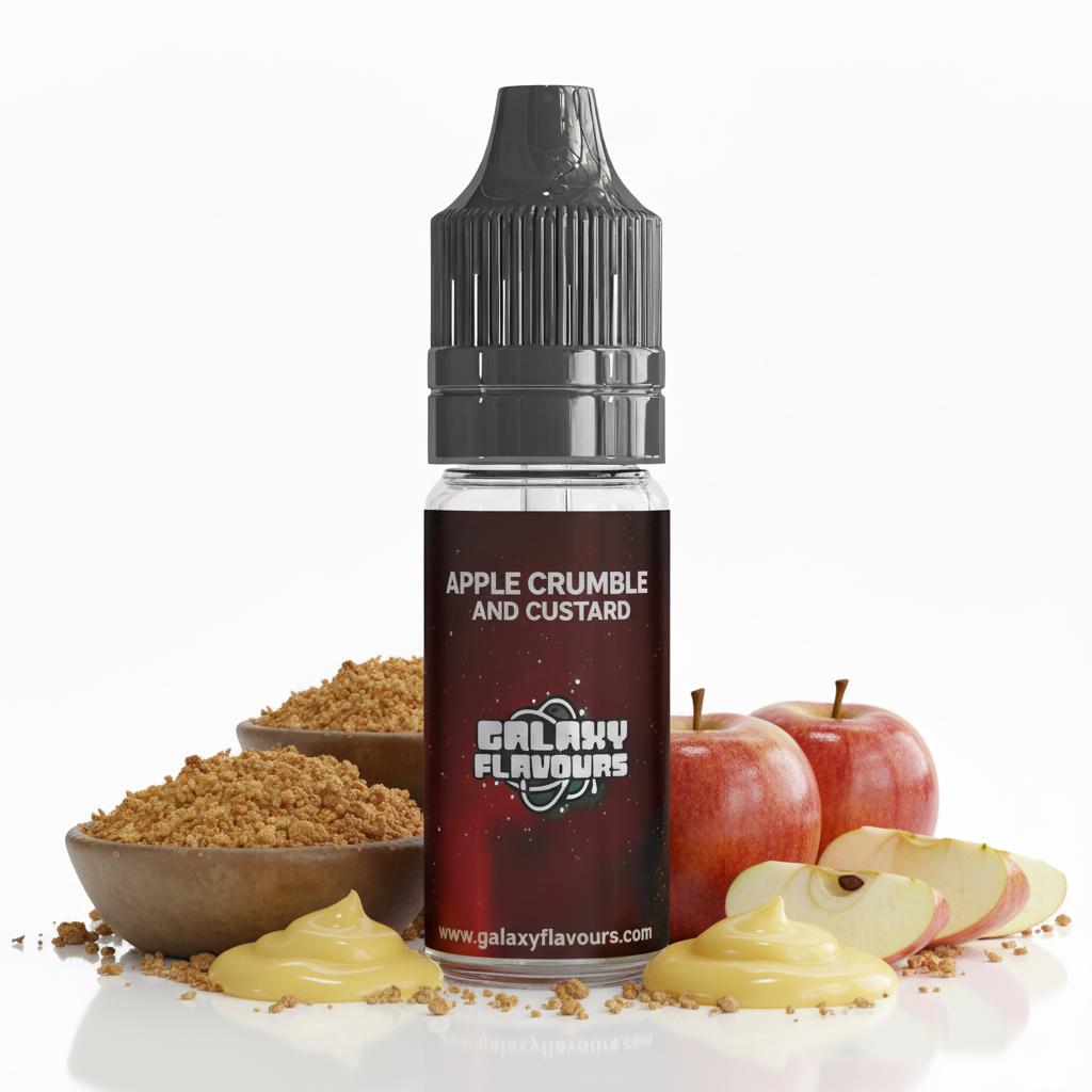 Galaxy Flavours Apple Crumble and Custard Food Flavouring Concentrate 10ml – Professional High Strength, Vegan, Gluten-Free