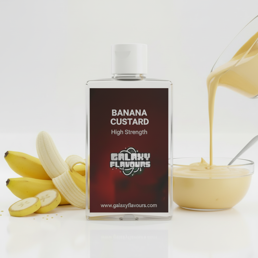 Galaxy Flavours Banana Custard Food Flavouring Concentrate – Professional High Strength, Vegan, Gluten-Free