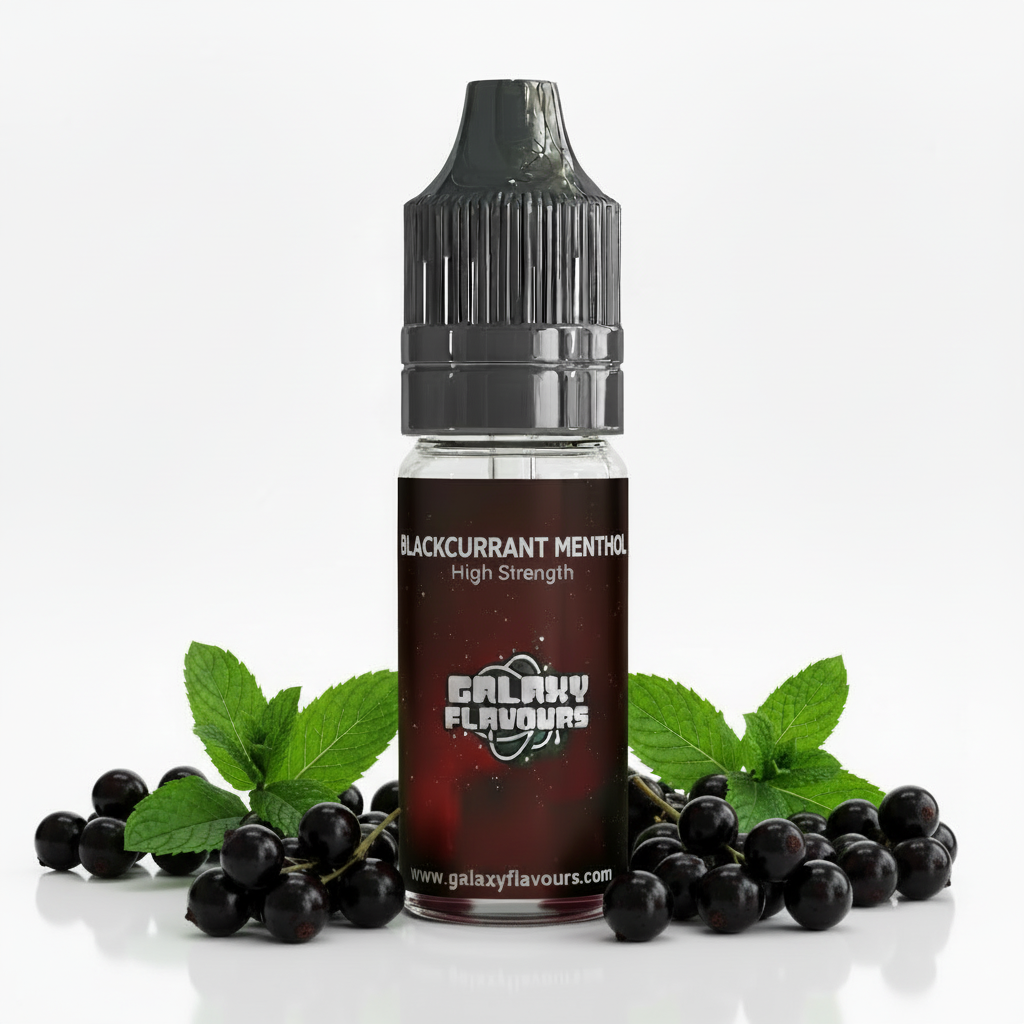 Galaxy Flavours Blackcurrant Menthol Food Flavouring Concentrate 10ml – Professional High Strength, Vegan, Gluten-Free