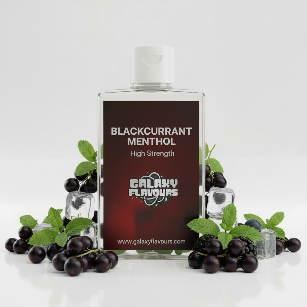 Galaxy Flavours Blackcurrant Menthol Food Flavouring Concentrate – Professional High Strength, Vegan, Gluten-Free