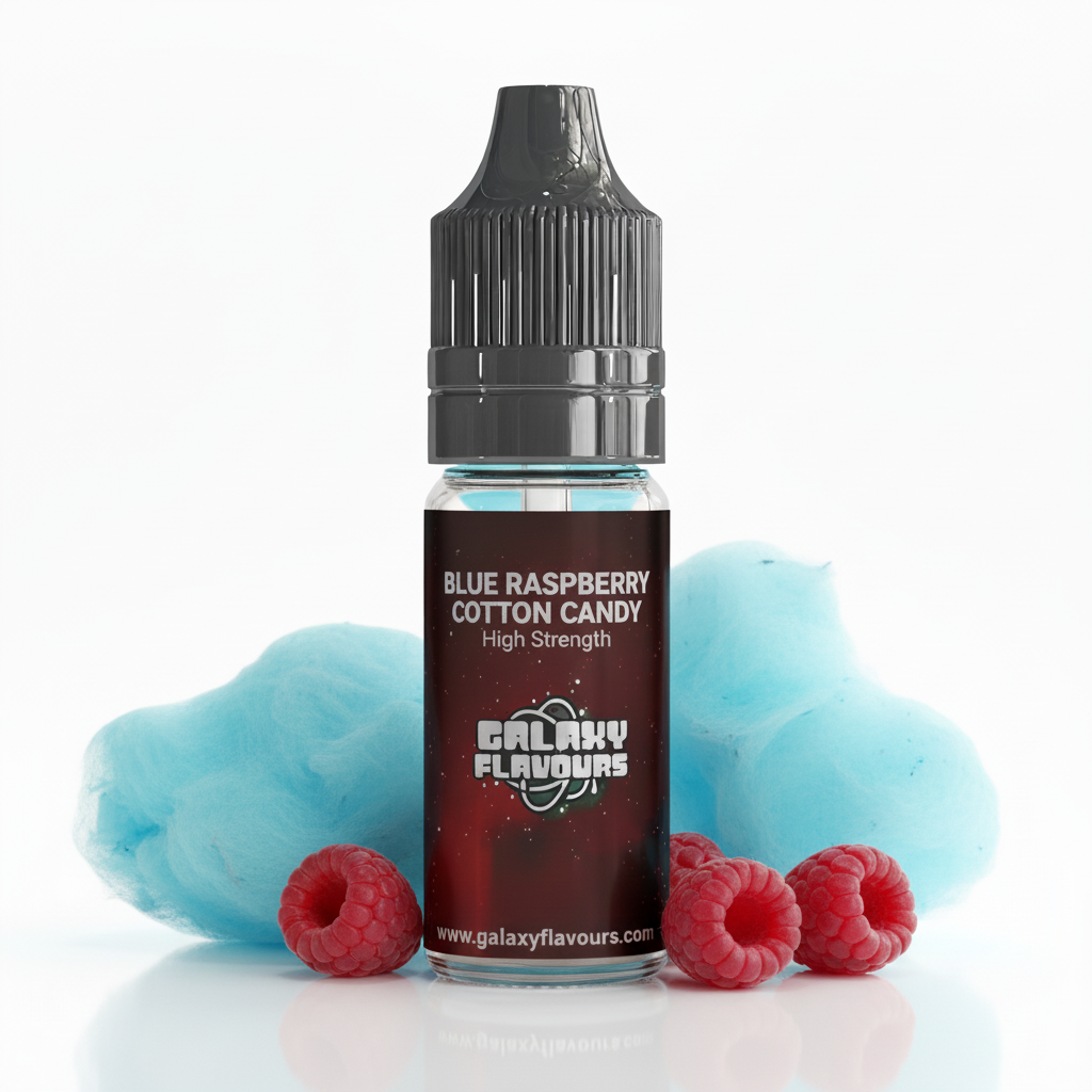 Galaxy Flavours Blue Raspberry Cotton Candy Food Flavouring Concentrate 10ml – Professional High Strength, Vegan, Gluten-Free