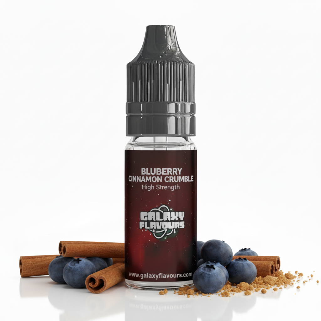 Galaxy Flavours Blueberry Cinnamon Crumble Food Flavouring Concentrate 10ml – Professional High Strength, Vegan, Gluten-Free