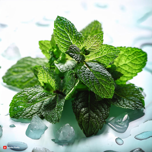 Fresh cool mint leaves used to inspire Galaxy Flavours Cool Mint Food Flavouring Concentrate – Professional Grade, Water-Soluble