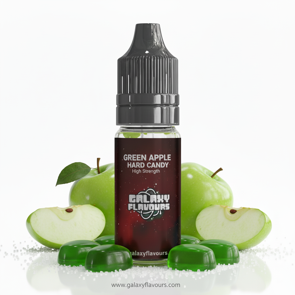 Galaxy Flavours Green Apple Hard Candy Food Flavouring Concentrate 10ml – Professional High Strength, Vegan, Gluten-Free