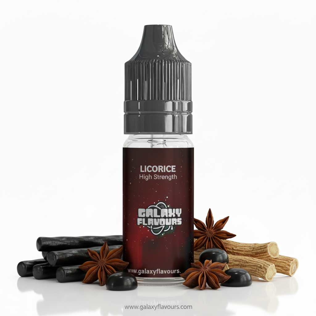 Galaxy Flavours Liquorice Food Flavouring Concentrate 10ml – Professional High Strength, Vegan, Gluten-Free