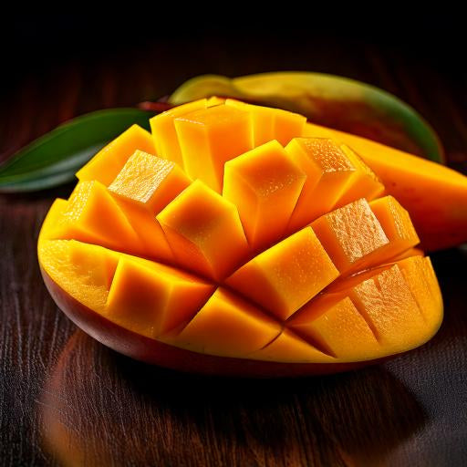 Fresh sliced mango used to inspire Galaxy Flavours Sweet Mango Food Flavouring Concentrate – Professional Grade, Water-Soluble