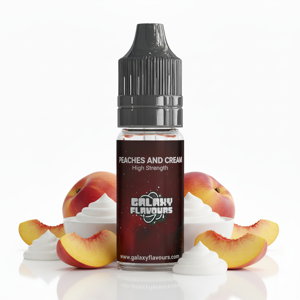 Galaxy Flavours Peaches and Cream Food Flavouring Concentrate 10ml – Professional High Strength, Vegan, Gluten-Free