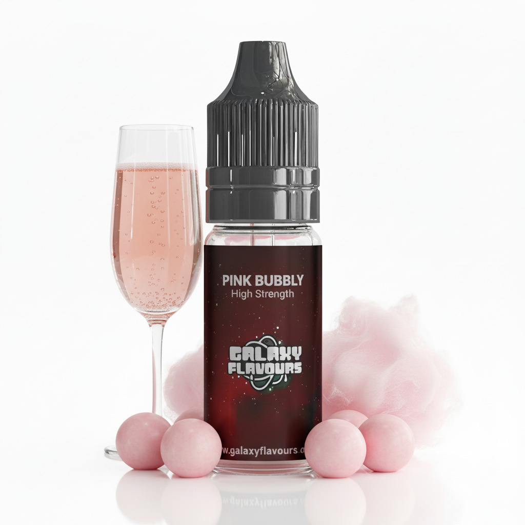 Galaxy Flavours Pink Bubbly Food Flavouring Concentrate 10ml – Professional High Strength, Vegan, Gluten-Free