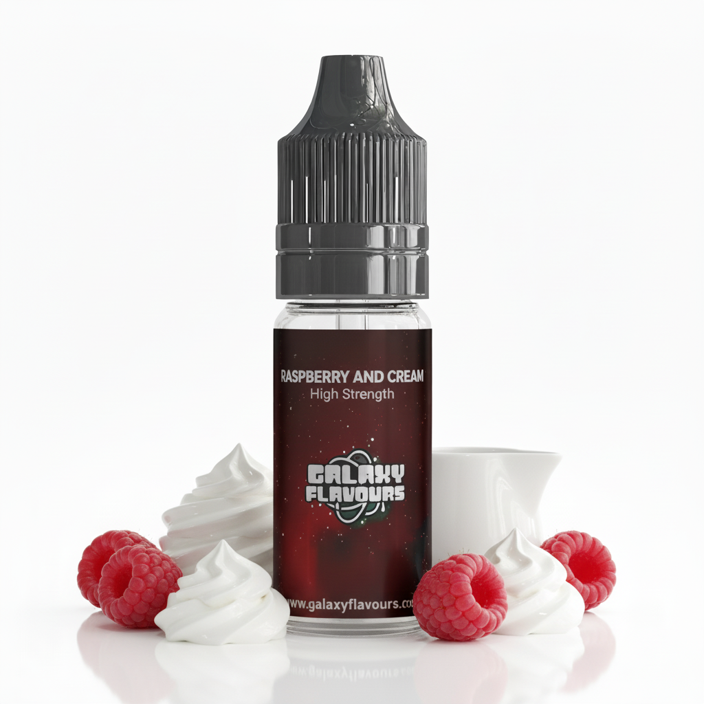 Galaxy Flavours Raspberry and Cream Food Flavouring Concentrate 10ml – Professional High Strength, Vegan, Gluten-Free