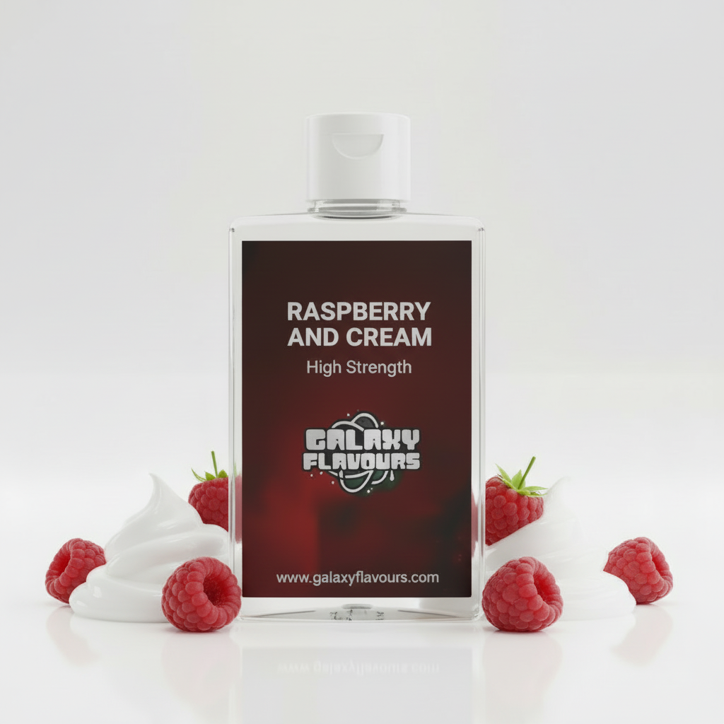 Galaxy Flavours Raspberry and Cream Food Flavouring Concentrate – Professional High Strength, Vegan, Gluten-Free