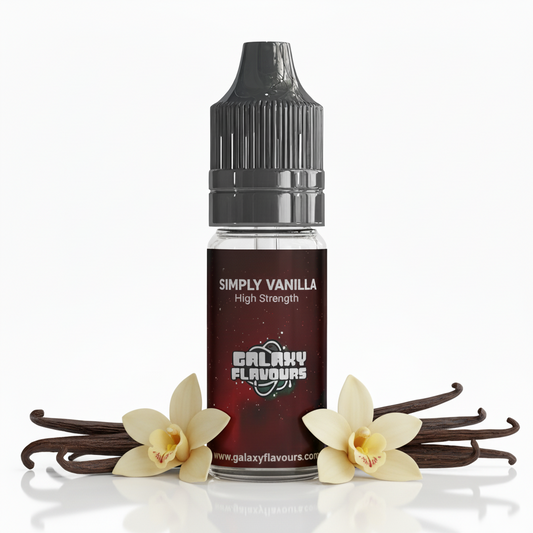 Galaxy Flavours Simply Vanilla Food Flavouring Concentrate 10ml – Professional High Strength, Vegan, Gluten-Free