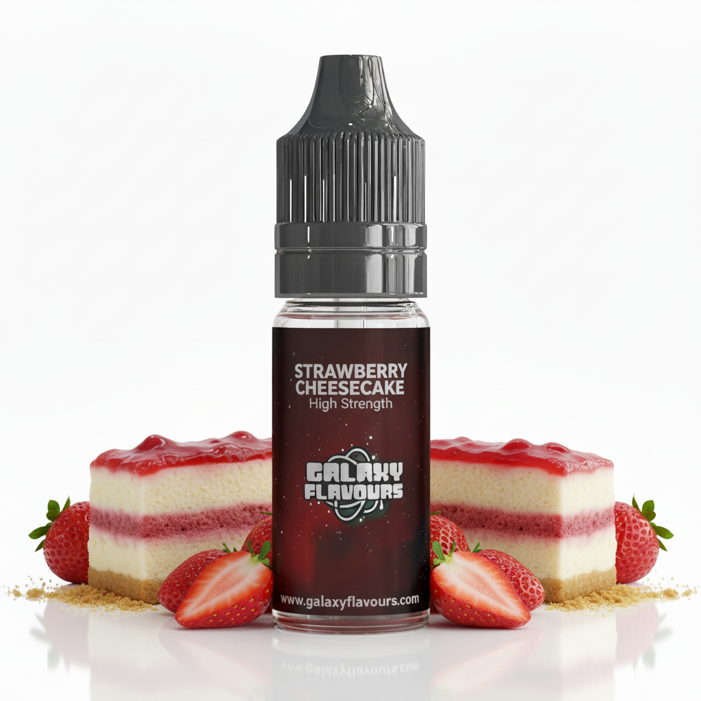 Galaxy Flavours Strawberry Cheesecake Food Flavouring Concentrate 10ml – Professional High Strength, Vegan, Gluten-Free