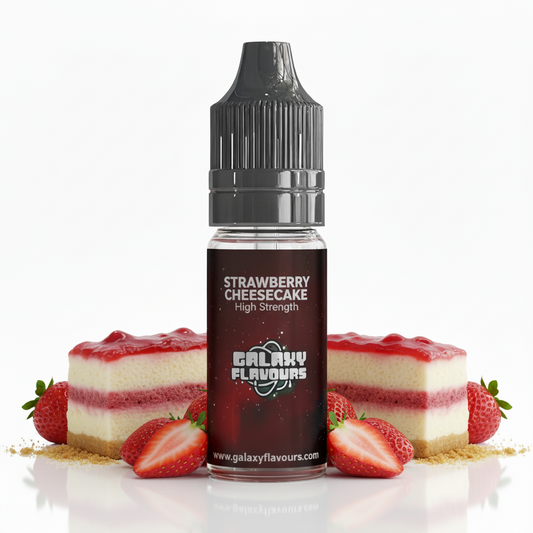 Galaxy Flavours Strawberry Cheesecake Food Flavouring Concentrate 10ml – Professional High Strength, Vegan, Gluten-Free