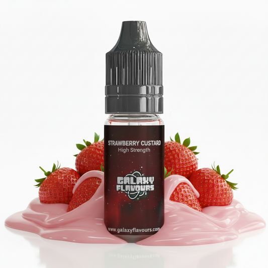 Galaxy Flavours Strawberry Custard Food Flavouring Concentrate 10ml – Professional High Strength, Vegan, Gluten-Free