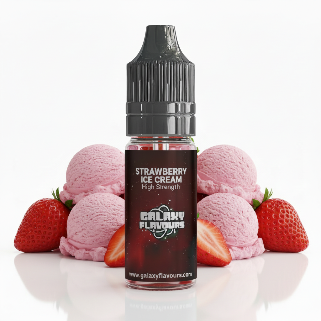 Galaxy Flavours Strawberry Ice Cream Food Flavouring Concentrate 10ml – Professional High Strength, Vegan, Gluten-Free
