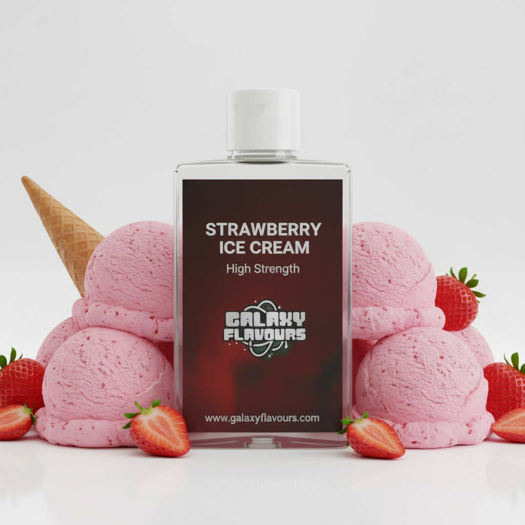 Galaxy Flavours Strawberry Ice Cream Food Flavouring Concentrate – Professional High Strength, Vegan, Gluten-Free