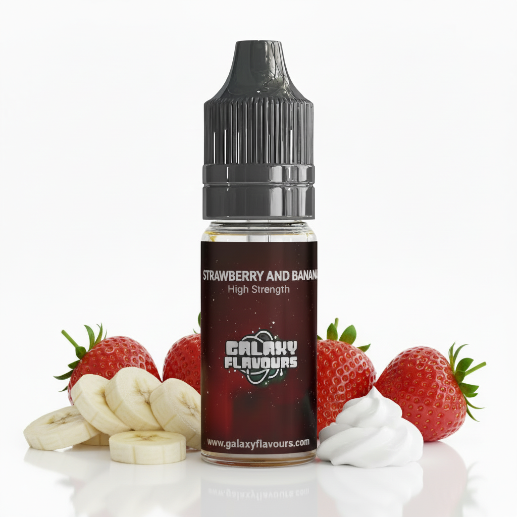 Galaxy Flavours Strawberry and Banana Food Flavouring Concentrate 10ml – Professional High Strength, Vegan, Gluten-Free