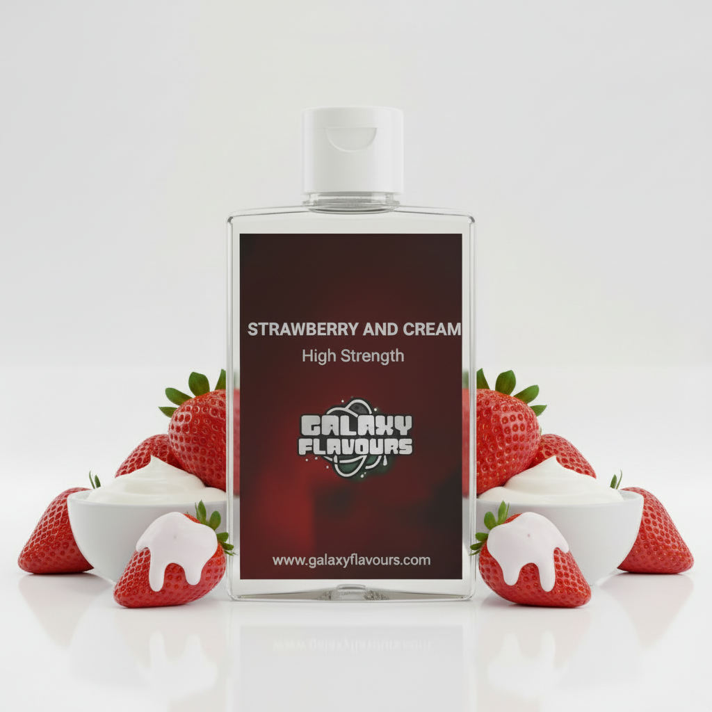 Galaxy Flavours Strawberries and Cream Food Flavouring Concentrate – Professional High Strength, Vegan, Gluten-Free