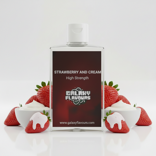Galaxy Flavours Strawberries and Cream Food Flavouring Concentrate – Professional High Strength, Vegan, Gluten-Free