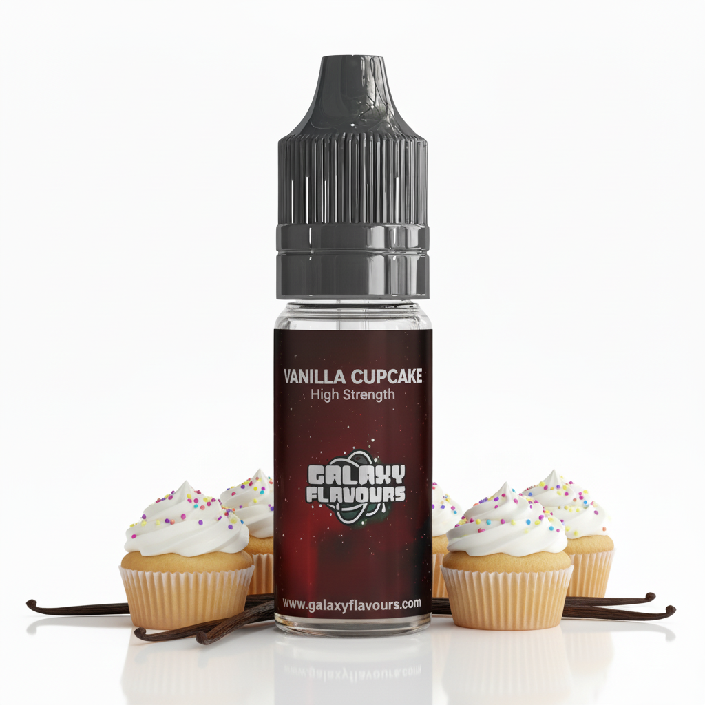 Galaxy Flavours Vanilla Cupcake Food Flavouring Concentrate 10ml – Professional High Strength, Vegan, Gluten-Free