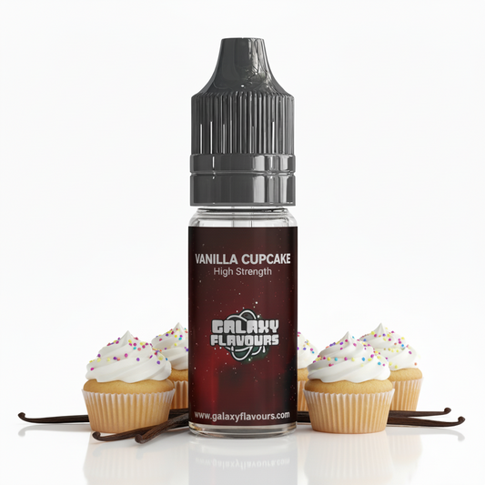 Galaxy Flavours Vanilla Cupcake Food Flavouring Concentrate 10ml – Professional High Strength, Vegan, Gluten-Free