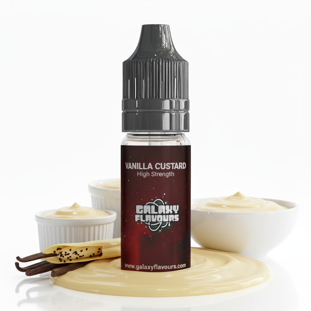 Galaxy Flavours Vanilla Custard Food Flavouring Concentrate 10ml – Professional High Strength, Vegan, Gluten-Free