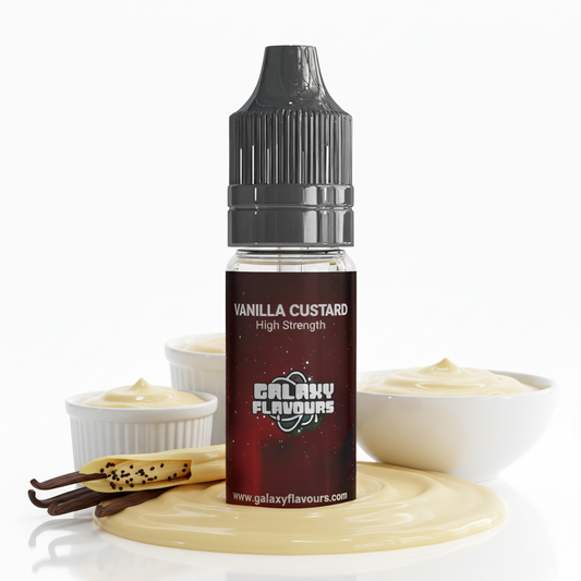 Galaxy Flavours Vanilla Custard Food Flavouring Concentrate 10ml – Professional High Strength, Vegan, Gluten-Free