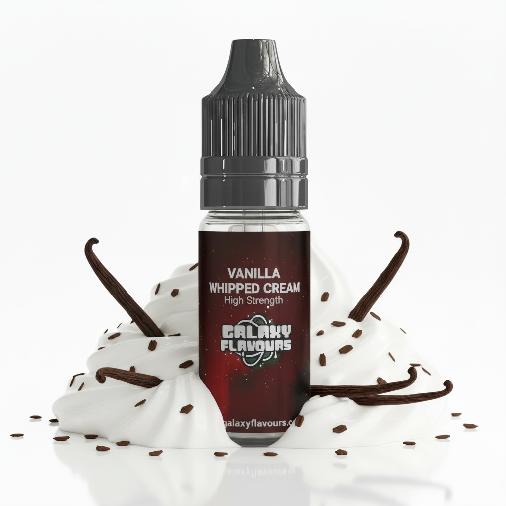 Galaxy Flavours Vanilla Whipped Cream Food Flavouring Concentrate 10ml – Professional High Strength, Vegan, Gluten-Free
