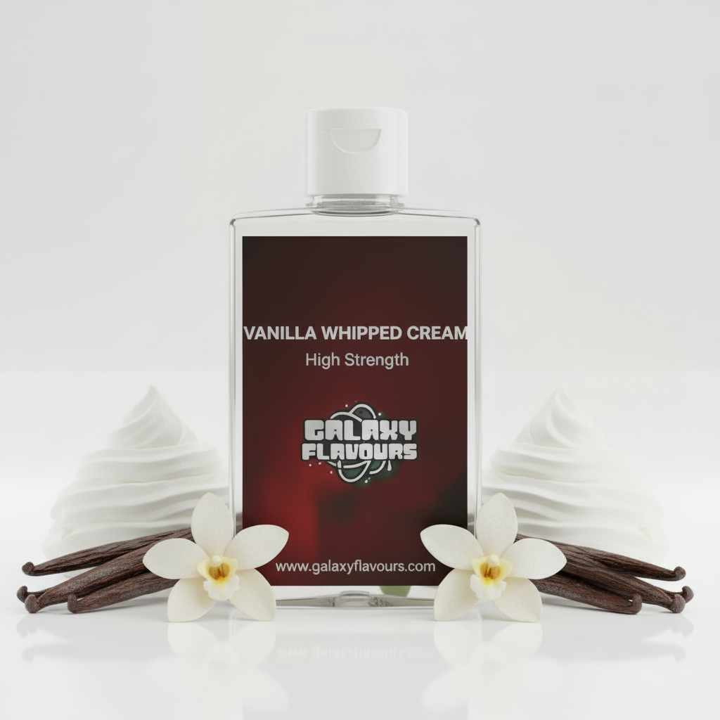 Galaxy Flavours Vanilla Whipped Cream Food Flavouring Concentrate – Professional High Strength, Vegan, Gluten-Free
