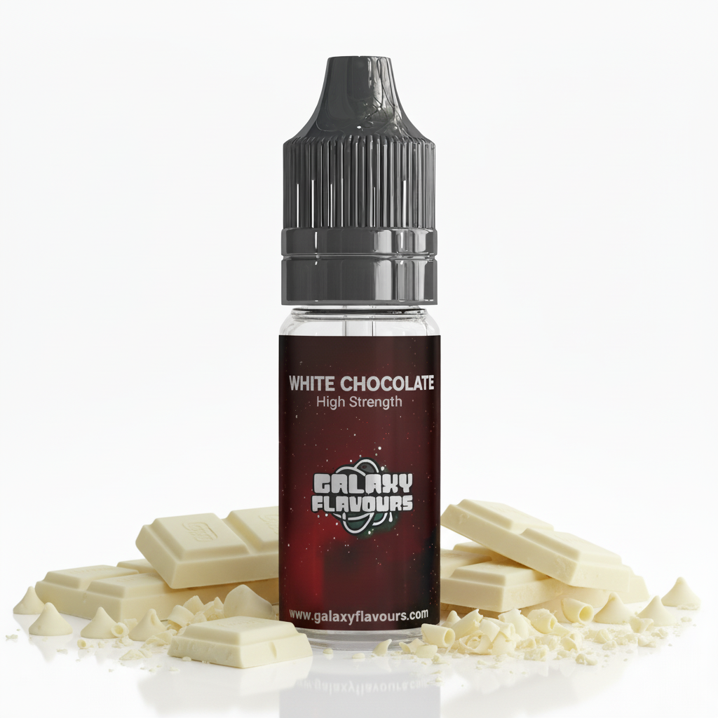 Galaxy Flavours White Chocolate Food Flavouring Concentrate 10ml – Professional High Strength, Vegan, Gluten-Free