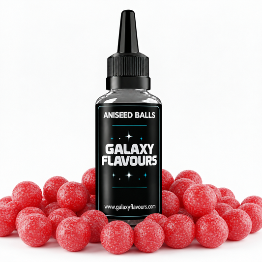 Aniseed Balls Galaxy Flavours bottle label