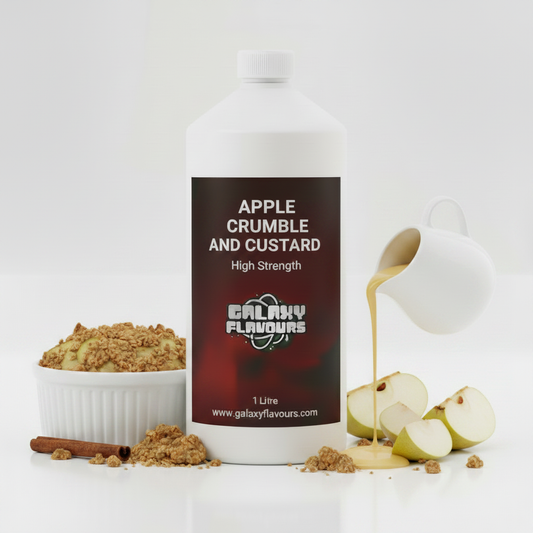Galaxy Flavours Apple Crumble and Custard Food Flavouring Concentrate – Professional High Strength, Vegan, Gluten-Free