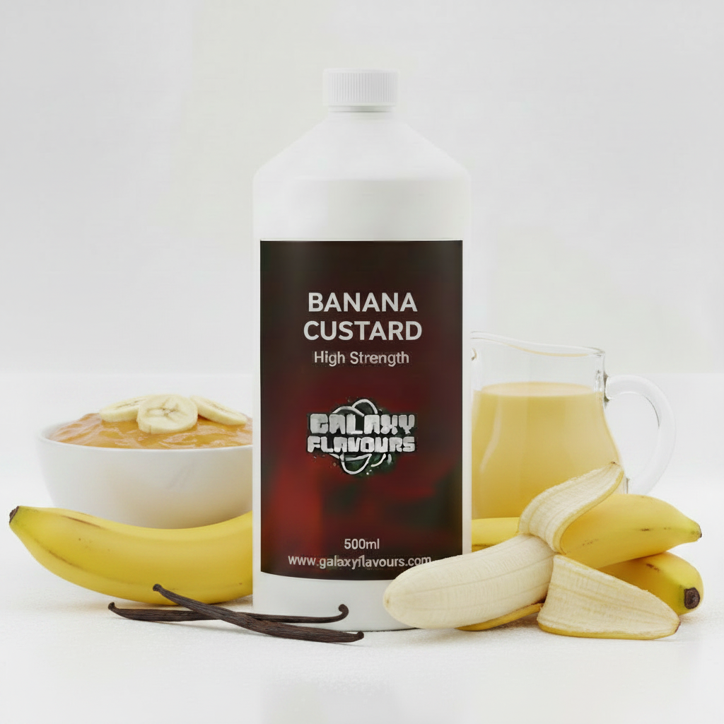 Galaxy Flavours Banana Custard Food Flavouring Concentrate – Professional High Strength, Vegan, Gluten-Free