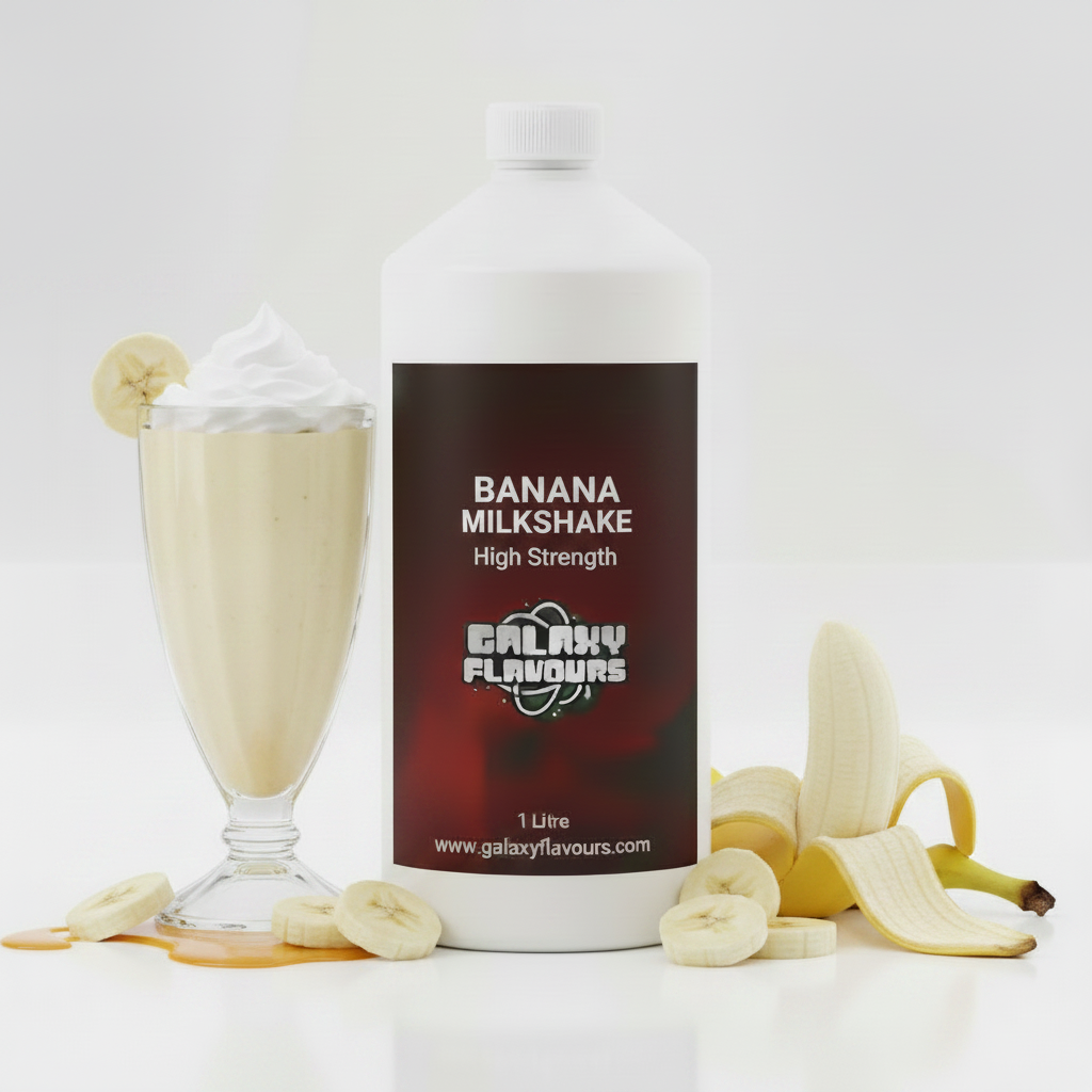 Galaxy Flavours Banana Milkshake Food Flavouring Concentrate – Professional High Strength, Vegan, Gluten-Free
