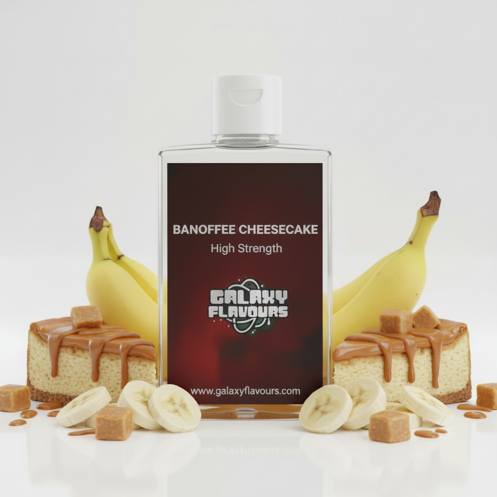 Galaxy Flavours Banoffee Cheesecake Food Flavouring Concentrate – Professional High Strength, Vegan, Gluten-Free
