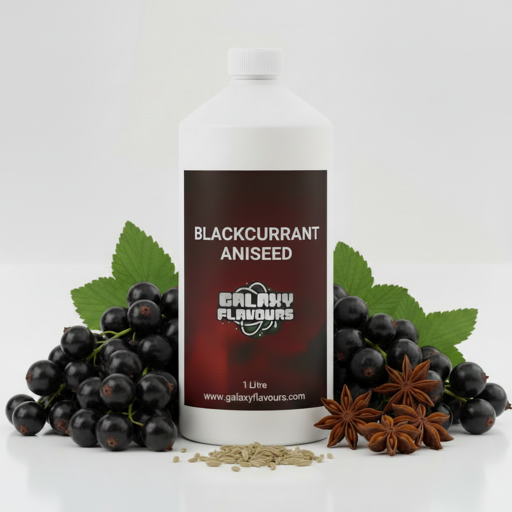 Galaxy Flavours Blackcurrant and Aniseed Food Flavouring Concentrate – Professional High Strength, Vegan, Gluten-Free