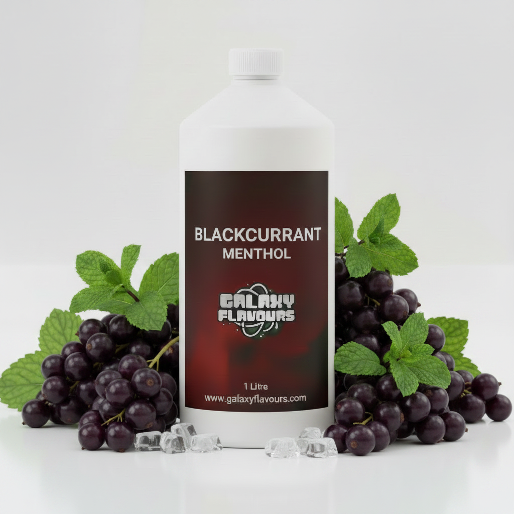 Galaxy Flavours Blackcurrant Menthol Food Flavouring Concentrate – Professional High Strength, Vegan, Gluten-Free