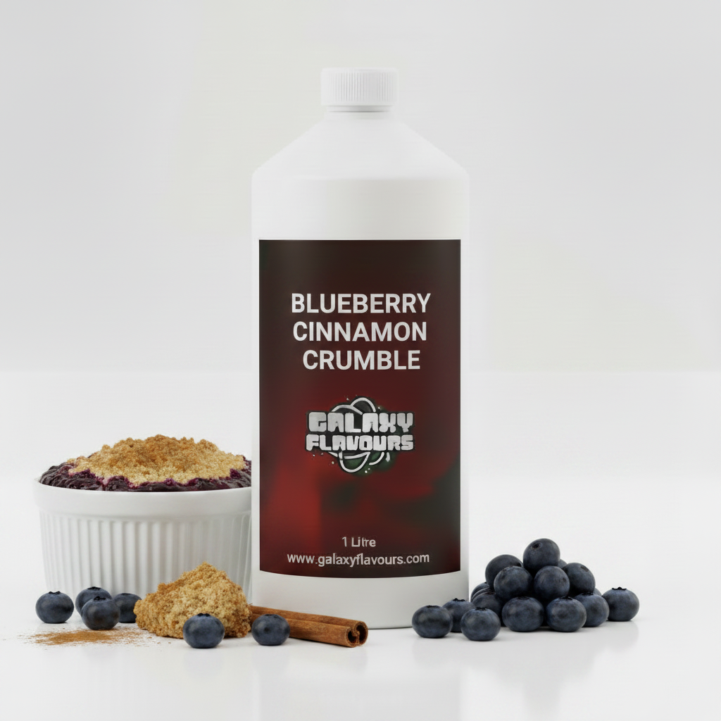 Galaxy Flavours Blueberry Cinnamon Crumble Food Flavouring Concentrate – Professional High Strength, Vegan, Gluten-Free
