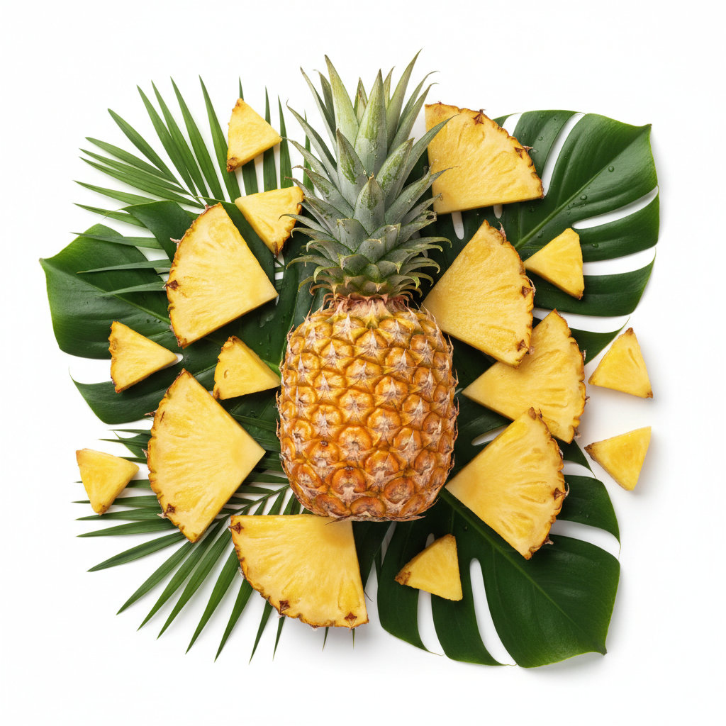 Fresh ripe golden pineapple sliced to reveal sweet tropical flesh used to inspire Galaxy Flavours Golden Pineapple Food Flavouring Concentrate – Professional Grade, Water-Soluble