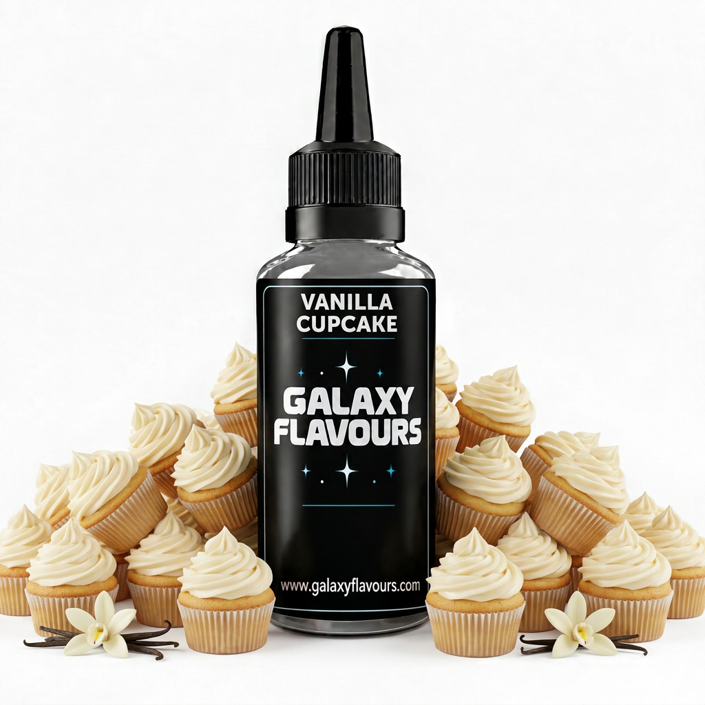 Galaxy Flavours Vanilla Cupcake Food Flavouring Concentrate – Professional High Strength.