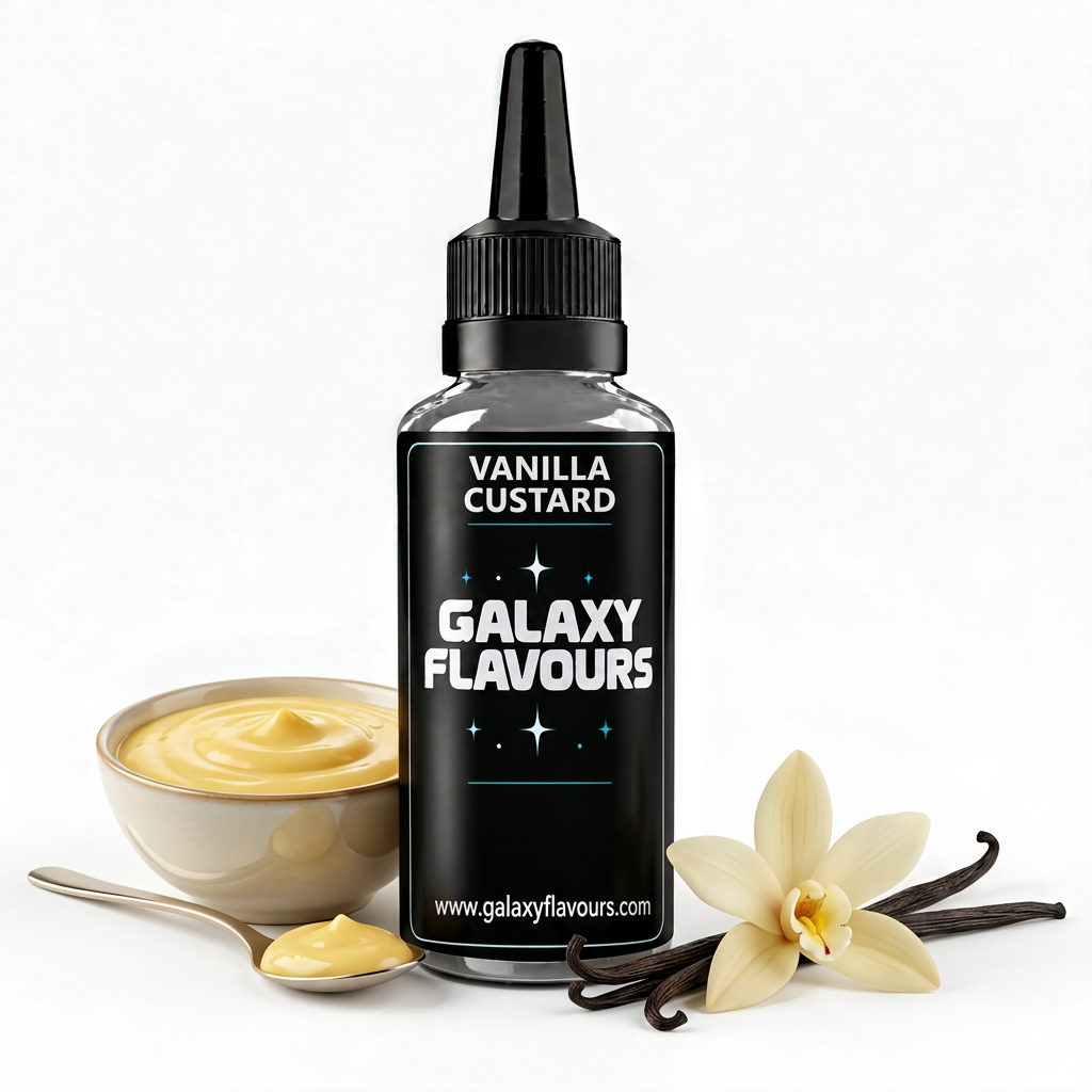 Galaxy Flavours Vanilla Custard Food Flavouring Concentrate – Professional High Strength.