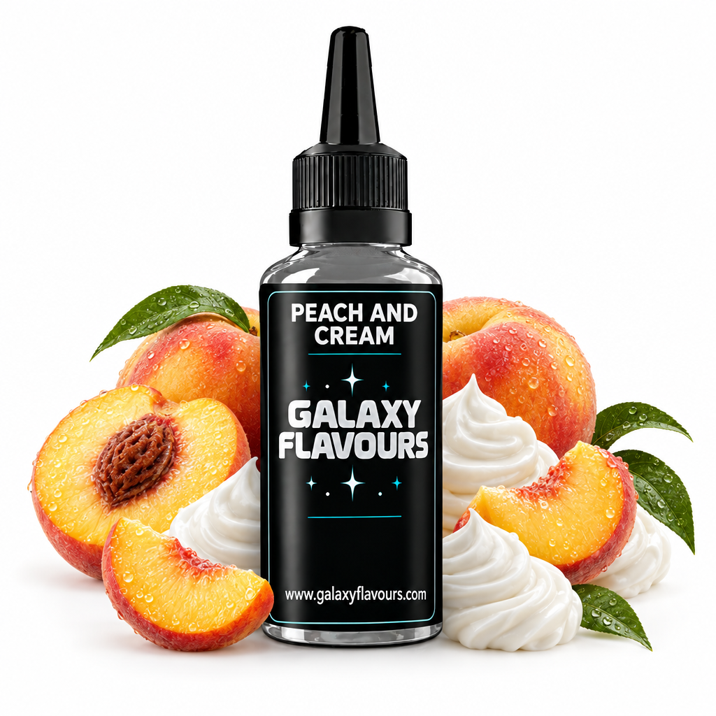 Galaxy Flavours Peach and Cream Food Flavouring Concentrate – Professional High Strength.