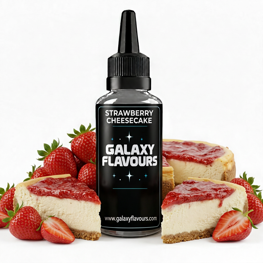 Galaxy Flavours Strawberry Cheesecake Food Flavouring Concentrate – Professional High Strength.