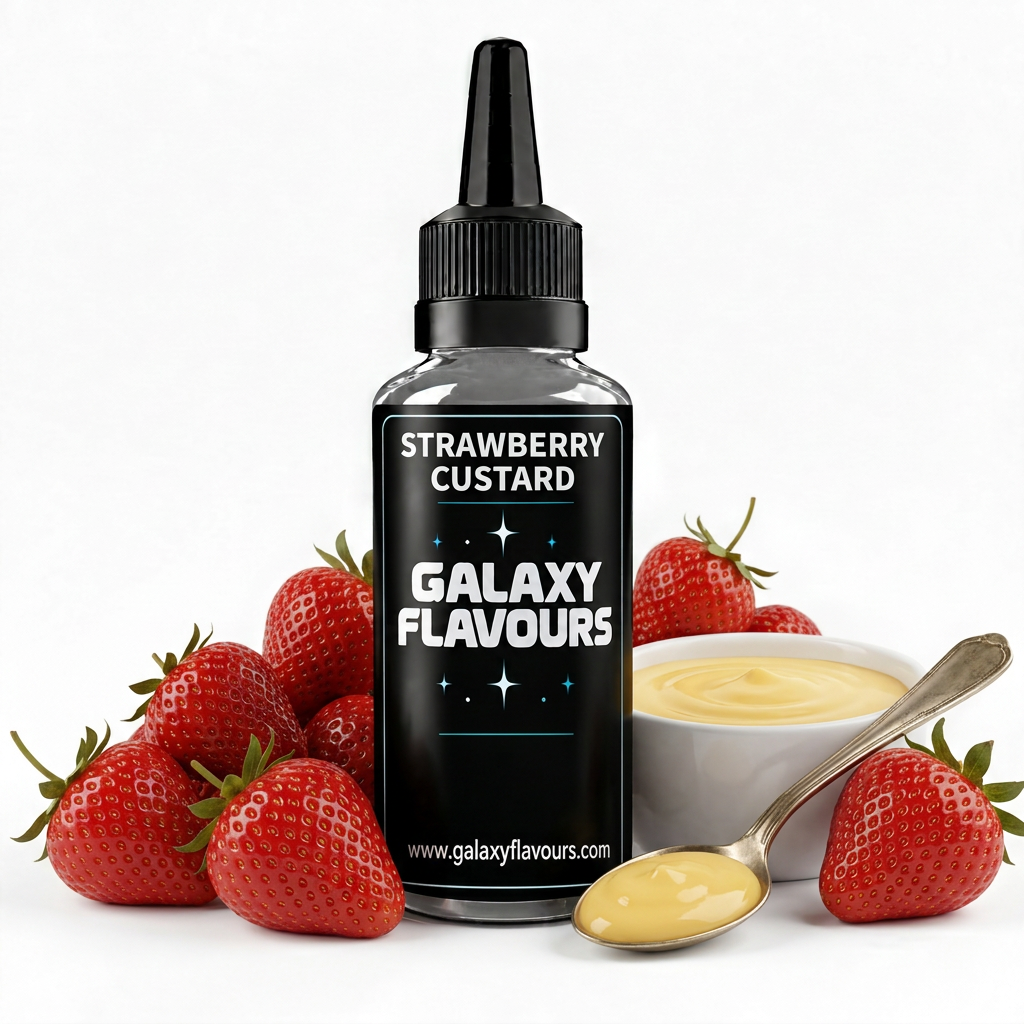 Galaxy Flavours Strawberry Custard Food Flavouring Concentrate – Professional High Strength.