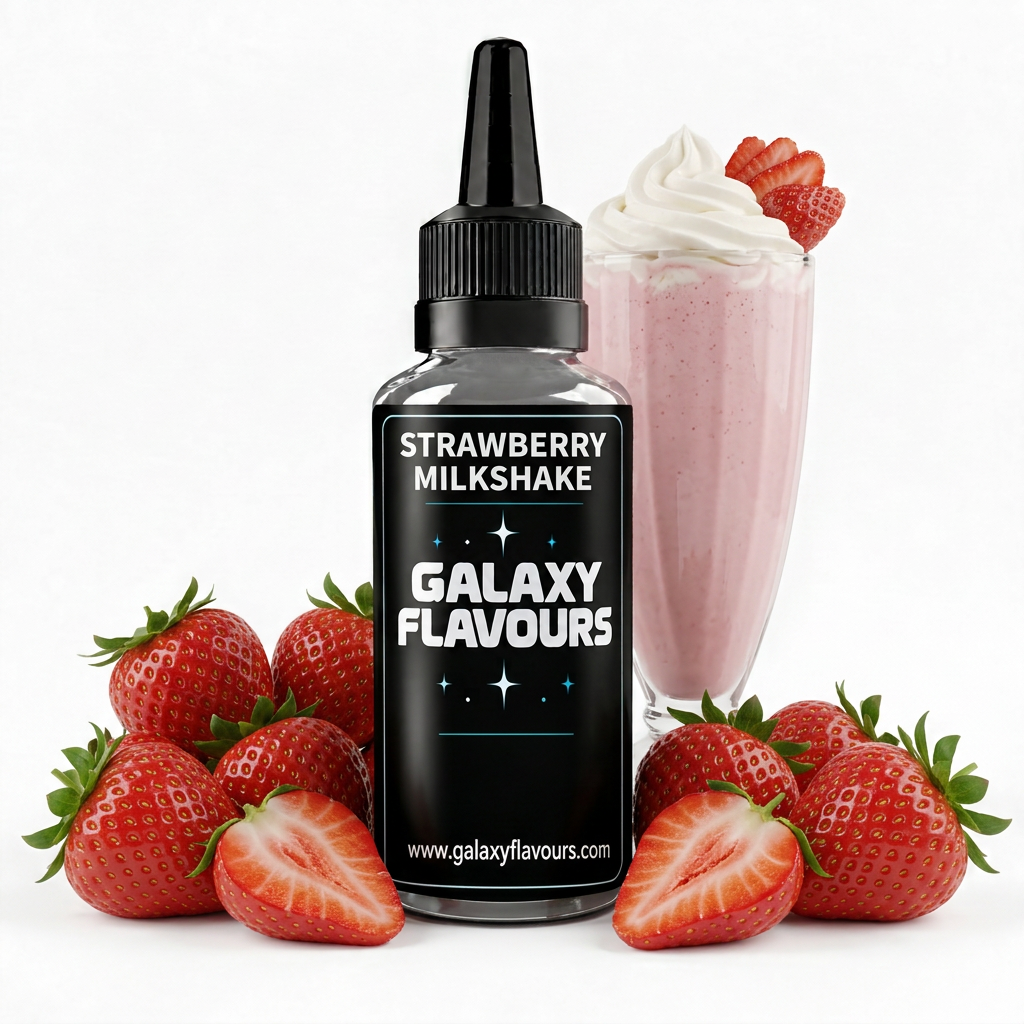 Galaxy Flavours Strawberry Milkshake Food Flavouring Concentrate – Professional High Strength.