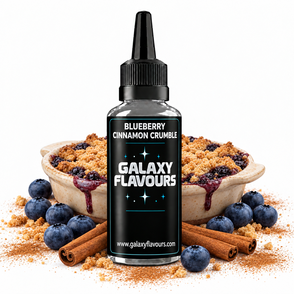 Galaxy Flavours Blueberry Cinnamon Crumble Food Flavouring Concentrate – Professional High Strength.
