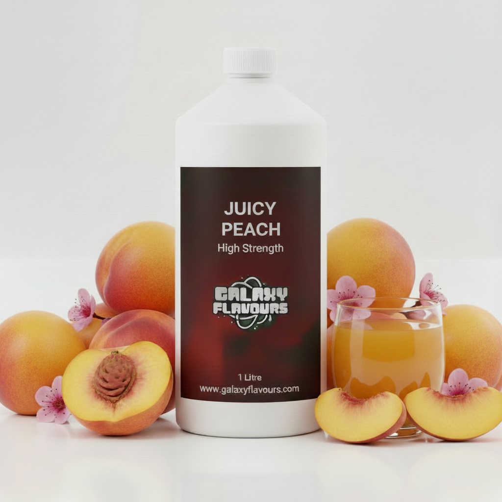 Galaxy Flavours Juicy Peach Food Flavouring Concentrate – Professional High Strength, Vegan, Gluten-Free